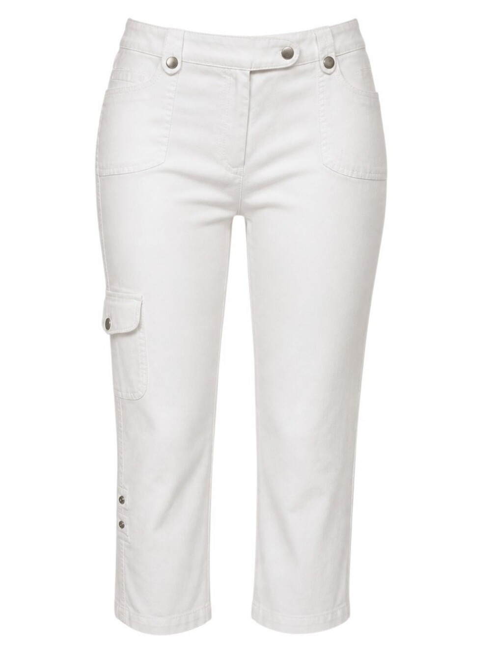 Larry Levine Women’s White Crop Cargo Jeans Sz10